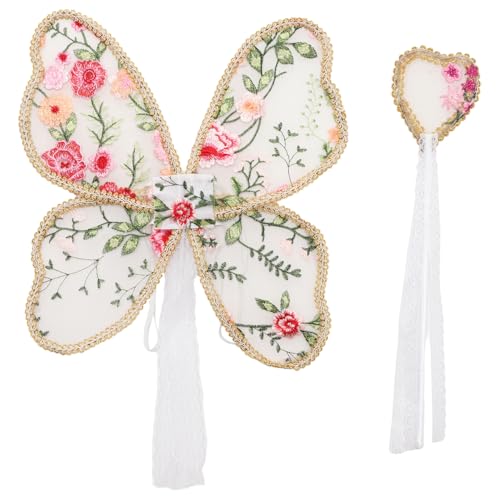 inlzdz Zarte Feen Schmetterlingsflügel Bestickte Blumenflügel Mit Feenstab Für Halloween Kostüm Typ D-2 Einheitsgröße inlzdz Zarte Feen Schmetterlingsflügel Bestickte Blumenflügel Mit Feenstab Für Halloween Kostüm Typ D-2 Einheitsgröße von inlzdz