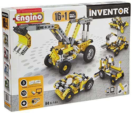 Engino-INVENTOR 1634 - Konstruktionsbausatz 16 in 1 Baumaschinen von Engino