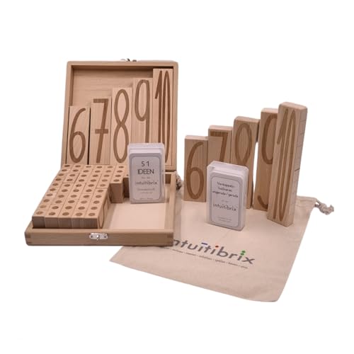 intuitibrix Original Super Spar-Paket – Mathe Spielzeug - Lernspielzeug ab 4 Jahren - Zahlen und Rechnen Lernen für Kinder ab 5 6 7 8 Jahre - Holz Rechenbausteine von intuitibrix