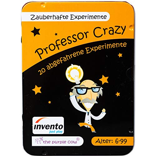 invento just play -The Purple Cow, Professor Crazy Activity Cards: Zauberhafte Experimente, 20 Karten mit verblüffenden magischen Tricks für kleine Magier, für Kinder ab 6 Jahre von Invento