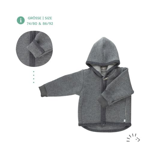 Iobio Jacke aus Wollwalk - Style Milo - 86 / 92 Anthrazit Iobio Jacke aus Wollwalk - Style Milo - 86 / 92 Anthrazit von iobio