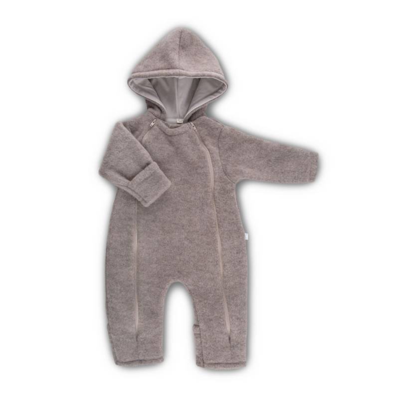 Iobio Wollfleece-Overall mit Doppelreißverschluss - Sand Melange 74 / 80 von iobio