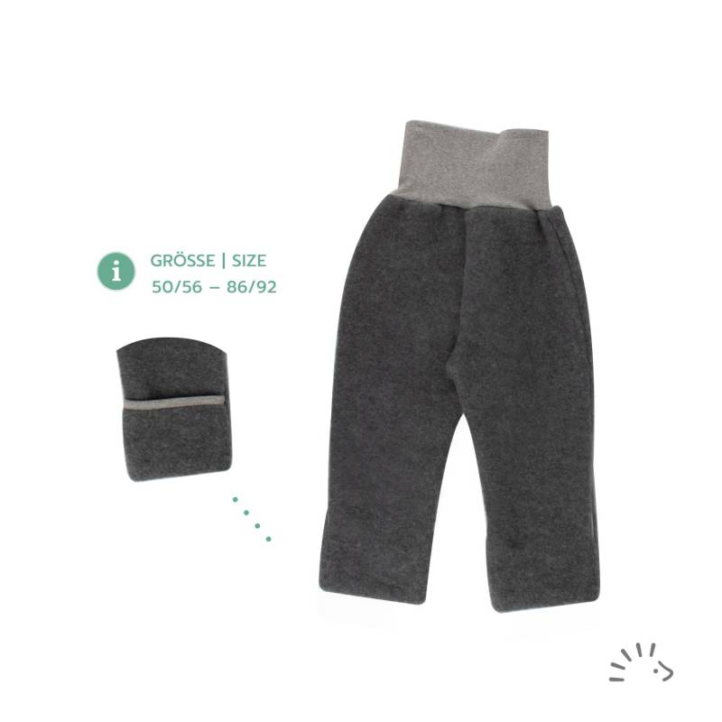 iobio Hose aus Wollfleece - Anthrazit 62 / 68 von iobio