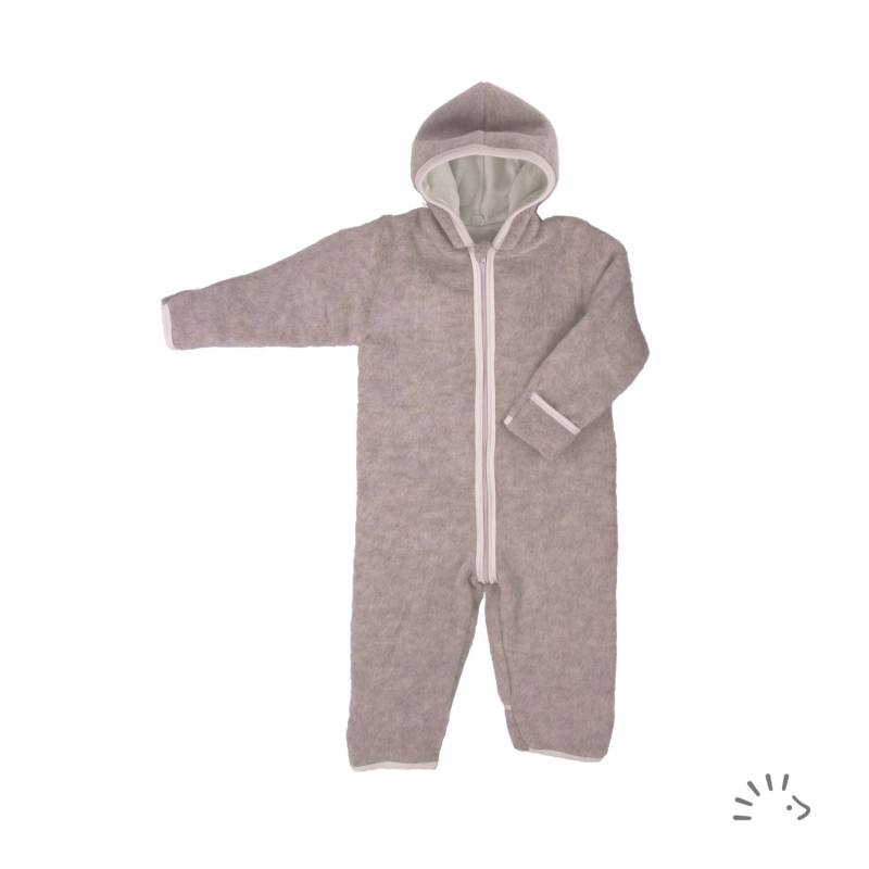iobio Overall aus Wollfleece mit Reißverschluss - Beige Melange 86 / 92 von iobio