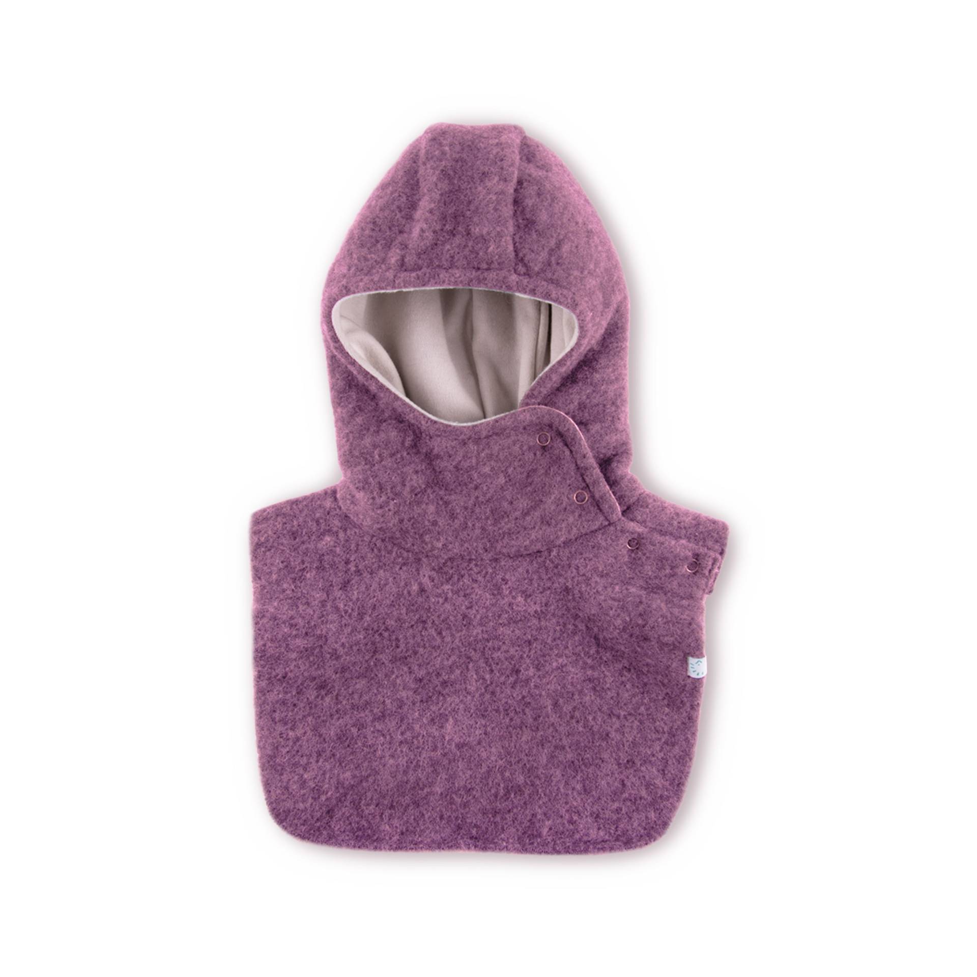 iobio Schlupfhaube aus Wollfleece - Dusty Plum Gr. 2 (47 / 49) von iobio