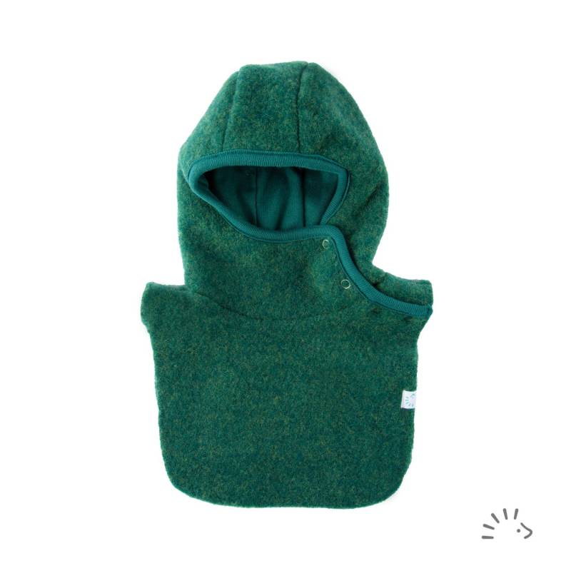 iobio Schlupfhaube aus Wollfleece - Gr. 1 (43 / 45) Dunkelgrün Melange von iobio