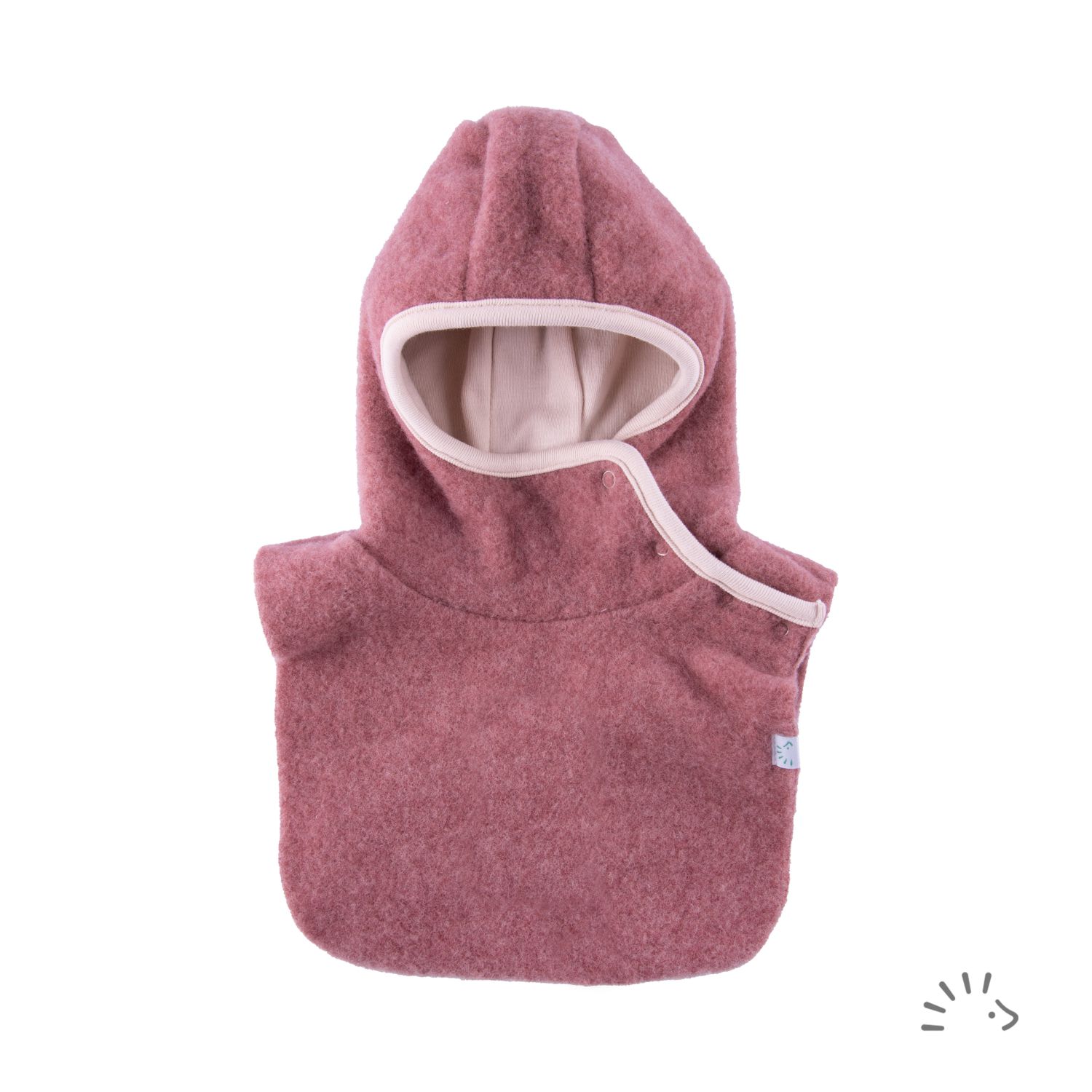 iobio Schlupfhaube aus Wollfleece - Gr. 1 (43 / 45) Vintage Rose von iobio