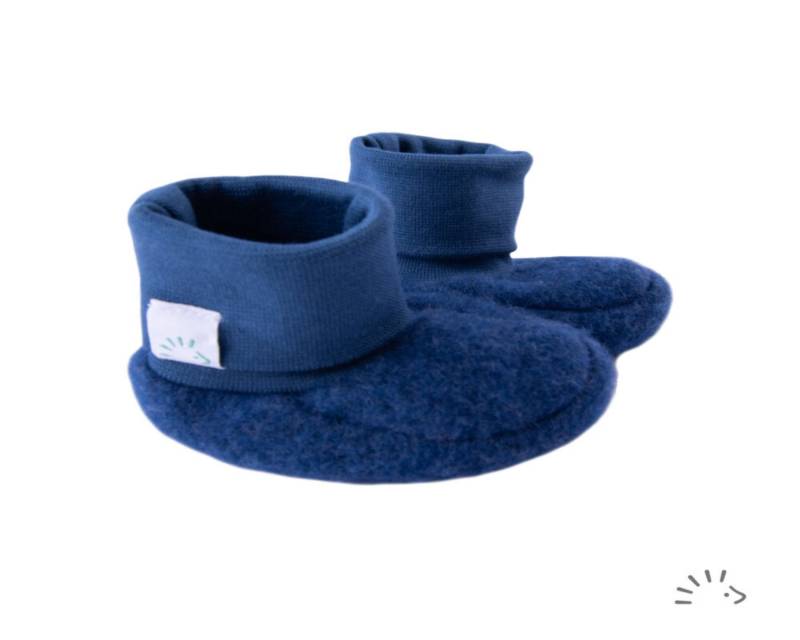 iobio Schlupfschuhe Pull on aus Wollfleece - Größe 0 Sodalithblau von iobio