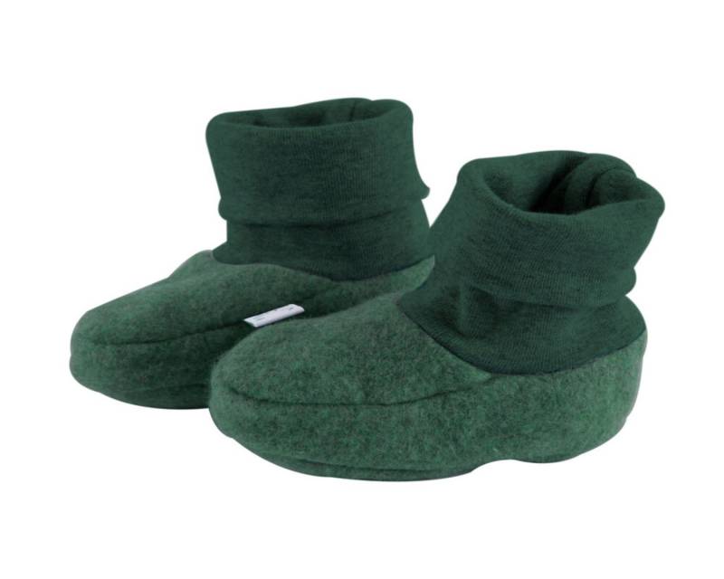 iobio Schlupfschuhe Pull on aus Wollfleece - Größe 1 Dunkelgrün von iobio