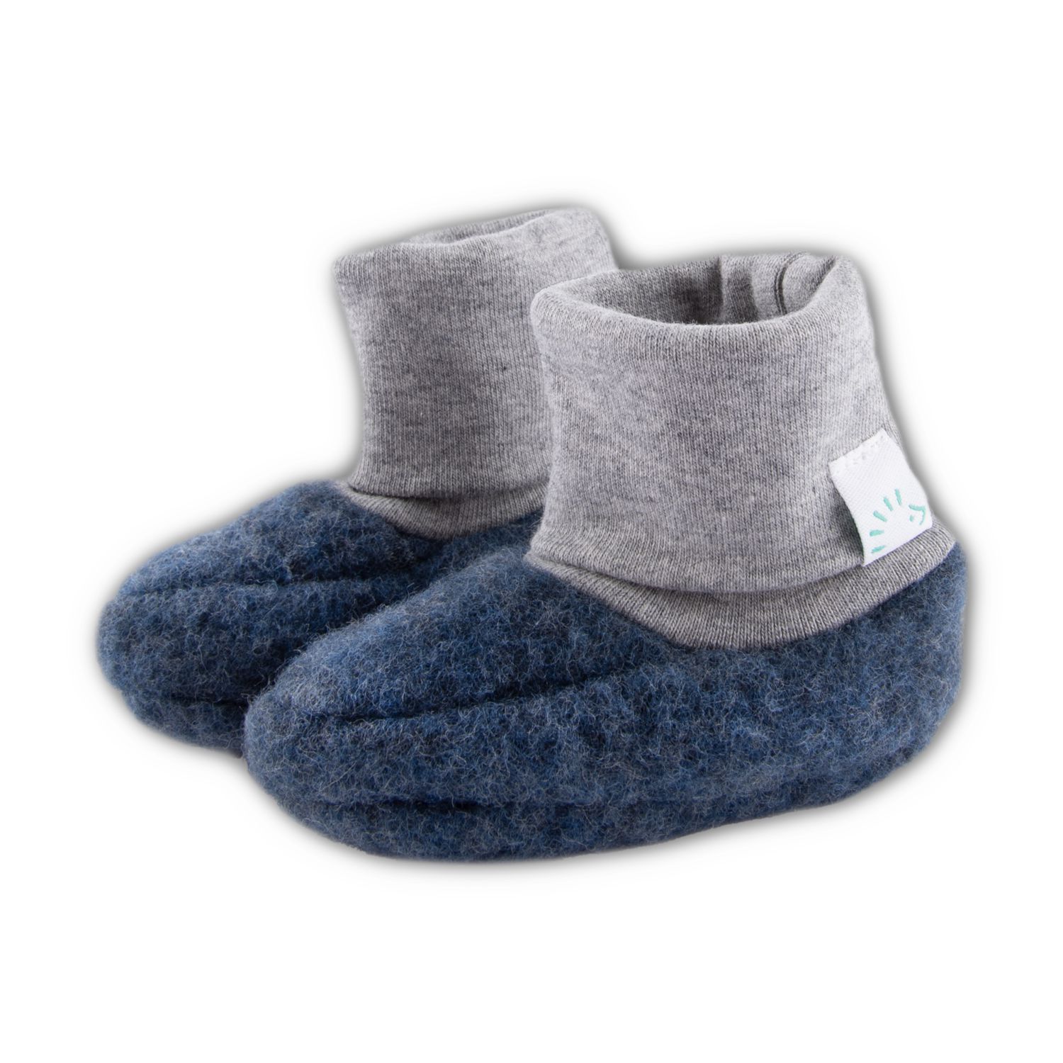 iobio Schlupfschuhe Pull on aus Wollfleece - Jeans Melange Größe 1 von iobio