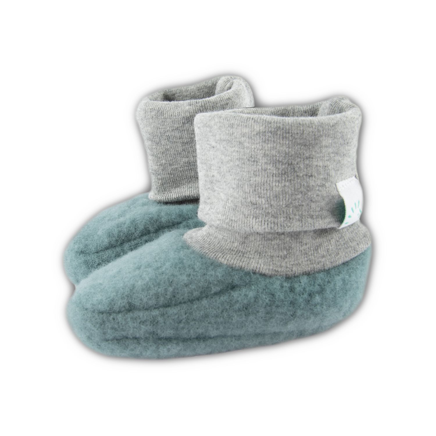 iobio Schlupfschuhe Pull on aus Wollfleece - Sage Green Größe 1 von iobio