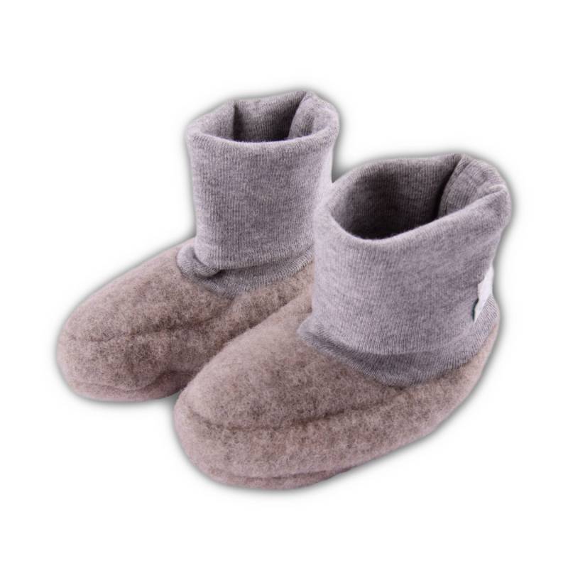 iobio Schlupfschuhe Pull on aus Wollfleece - Sand Melange Größe 0 von iobio