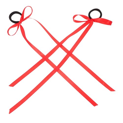 iplusmile 1 Paar Game Dress-up-Kopfschmuck rote Haarschleifen Bowknot-Haarseil Haarseil aus Satin Haarbogen für Mädchen Schleife aus Satin Haarschleifen für Mädchen Haarspulen Stoff von iplusmile