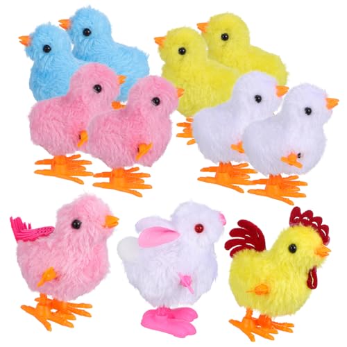iplusmile 1 Satz Aufziehbares Hühnerspielzeug Küken Plüsch Hühnerfigur Henne Hähnchen Stofftier Wind springendes Huhn Neuartiges Hasenspielzeug Kaninchen Uhrwerk von iplusmile