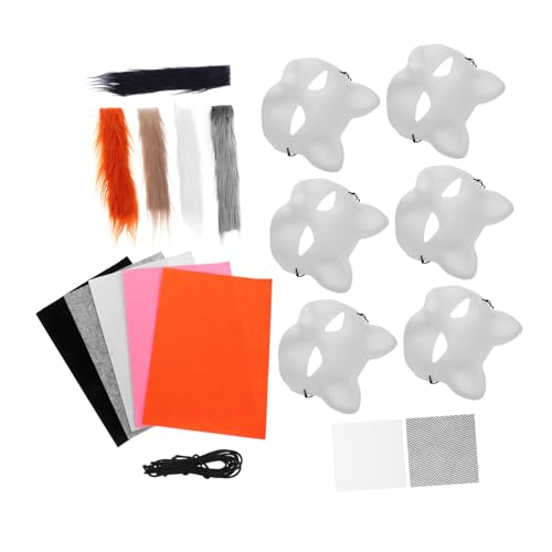 iplusmile 1 Satz Bemalbare Tiermaske Maskenbau-Kit tierische Maske Tiermasken Katzenmasken Katzenmaske zum Basteln weiße Plastikmaske Maskerade Maske Halbmaske PVC von iplusmile