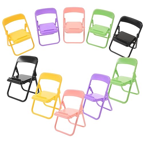 iplusmile 1 Satz Handyhalter Miniatur-klappstuhlmodell Mini-Stuhl-telefonhalter Stuhl Telefonhalterung Puppenhaus Klappstuhl Miniatur Mini-möbelmodell Tragbarer Telefonständer 10 Stück von iplusmile