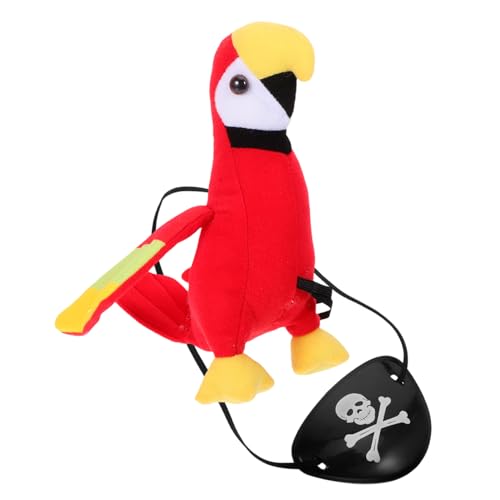 iplusmile 1 Satz Mädchenpiratenzubehör Spielshow-Requisiten Zubehör für Themenpartys Piraten-Augenklappe Papagei Halloween-Cosplay-Requisiten Cosplay-Zubehör Plüsch von iplusmile
