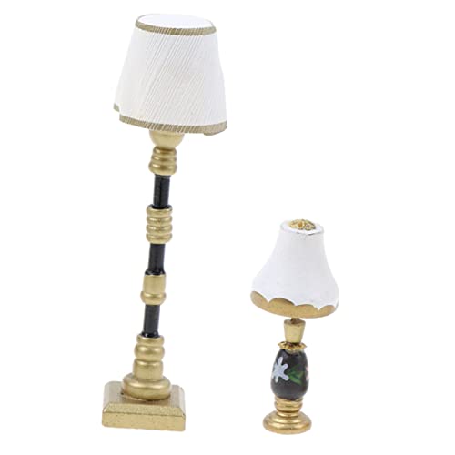 iplusmile 1 Satz Mini Simulierte Stofflampentischlampe Puppenhausbeleuchtung Winzig Minimalistisch Mini- Puppenhauslaternen Dekorativ Modern Boden Miniatur Klein Harz von iplusmile