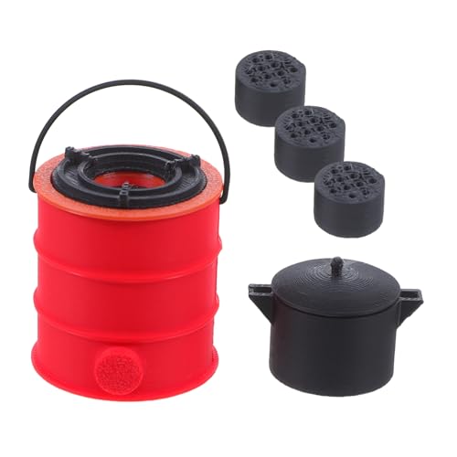 iplusmile 1 Satz Miniaturmodellkohleofen Puppenhaus Herd Kindermöbelzubehör Küchenzubehör Für Puppenstuben Mini Herd Puppenhaus-Camping-Sets Puppenhauszubehör Mini-Herd-Modell Rot Pla von iplusmile