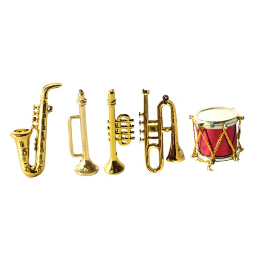 iplusmile 1 Satz Saxophon-Modell Musical Musikinstrumente Mini-Klarinette Miniatur Mini-Musikinstrument Mini-Kunststoff-Musikinstrument Plastik Golden von iplusmile