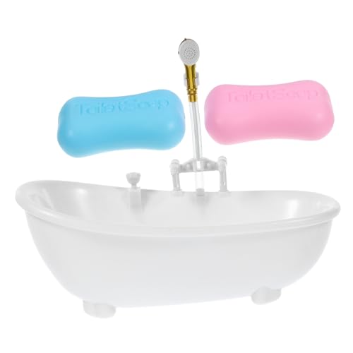 iplusmile 1 Set Mini Badeplatte Badespielzeug Badezimmer Badewannen Zubehör Babyparty Miniaturmöbel Ornament Puppenhausmöbel Miniaturspielzeug Puppenzubehör Weißes Abs von iplusmile
