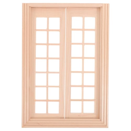 iplusmile Miniatur Möbel - Puppenhaus Holz Türen - 1:12 Miniatur Holz Tür - 28 Panel Hölzerne Außentür für DIY Puppenhaus Zubehör von iplusmile