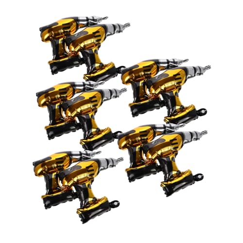 iplusmile 10 Stück Elektrische Bohrerhammerformballon aufblasbarer Hammer Ballonhammer bauparty dekorationen Hammerspielzeug für Kleinkinder Karnevalszirkusballon Hammerkostüm Aluminiumfolie von iplusmile