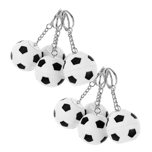 iplusmile 10 Stück Fußball-ornamente Mini Lecker Papa Fußball Schlüsselanhänger Schlüsselbund Gefälligkeiten Für Sportpartys Geburtstag Fußball-schlüsselanhänger Metall Weiß von iplusmile