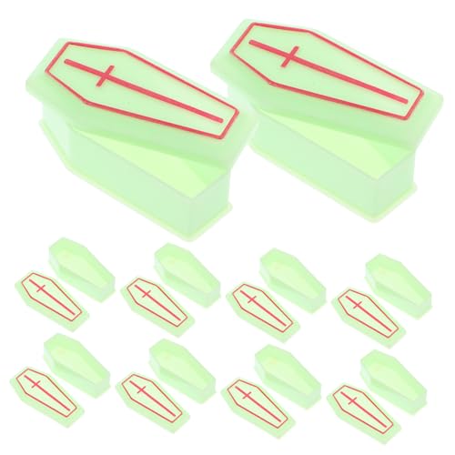 iplusmile 10 Stück Leere Miniatur-Sargschachtel Mini -Figur Sarg-Stütze Mini-Sarg Sargbehälter aus Kunststoff Sargdekorationen Kleiner Sarg Plastik Light Green von iplusmile