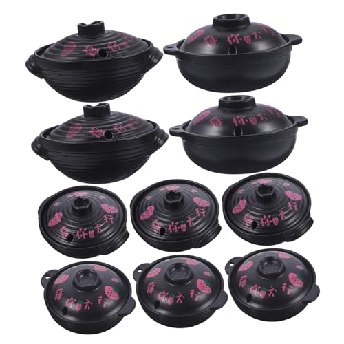 iplusmile 10 Stück Mini-Auflauf klein Suppentopf Puppe Kochen Minikocher für die Küche fröhliches Mini-Kochgeschirr Mini-Eintopfmodell Küche Miniherde dekorative Herde PVC von iplusmile
