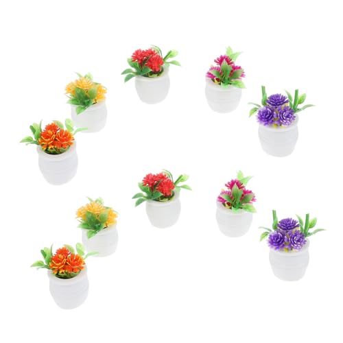 iplusmile 10 Stück Mini-Simulation Topfpflanze Miniatur Bonsai eingetopft Pflanzen gefälscht winzig kunstpflanze Mini- -Ornament-Miniaturen Miniaturgartenzubehör Plastik von iplusmile