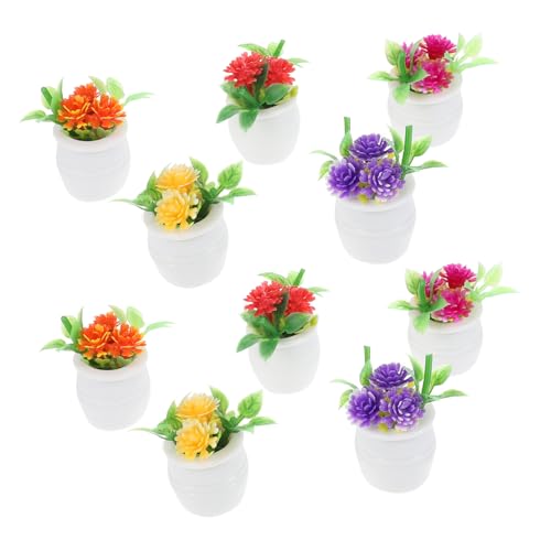 iplusmile 10 Stück Mini Simulationstopfpflanze Synthetisch Kleine Künstliche Pflanzen Puppe Kleines Zuhause Innenbereich Terrakotta Hausdekor Simuliert Mikro Miniatur Bonsai Grünes von iplusmile
