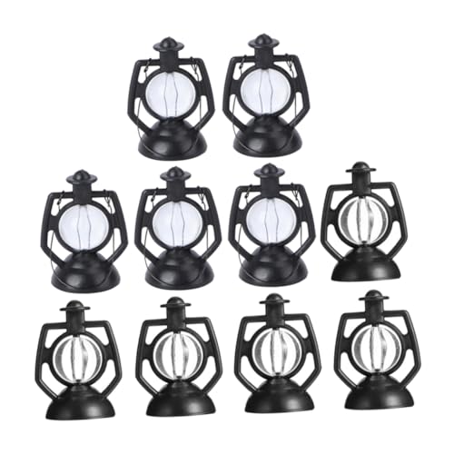 iplusmile 10 Stück Retro -kerosin -lampen -Ornamente Puppenhausverzierung Miniatur-Laterne Kinderspielzeug Mini-petroleumlampe Puppenhaus Kerosinlampen Plastik von iplusmile