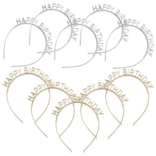 iplusmile 10 Stück Teiliges Geburtstags Haarband Gold und Silber Langlebige Bequeme Party Haarreifen für Erwachsene Festliche Kopfbedeckung für Feierlichkeiten und Geburtstagsdekoration von iplusmile