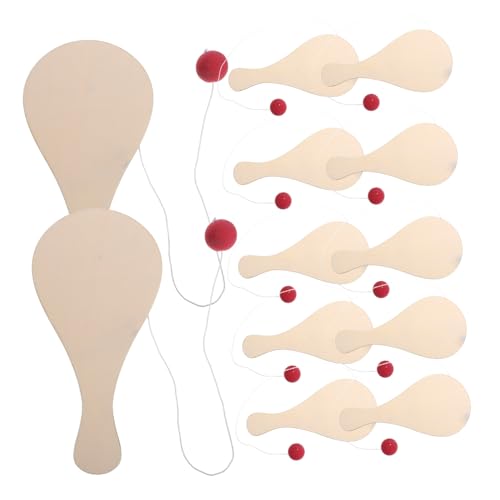 iplusmile 10 Stück Teiliges Holz Paddle Ball für DIY und Bastelspielzeug Kreatives Basteln Feinmotorik und Hand Augen Koordination für Partys und Feiertage Robustes Design für Drinnen und von iplusmile