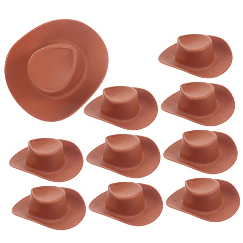 iplusmile 10 Stück Teiliges Mini Kunststoff Cowboyhüte Kleine Puppenhüte für DIY Bastelprojekte Puppenhaus Dekoration und Kuchenverzierung Leicht Robust Vielseitig Einsetzbar von iplusmile