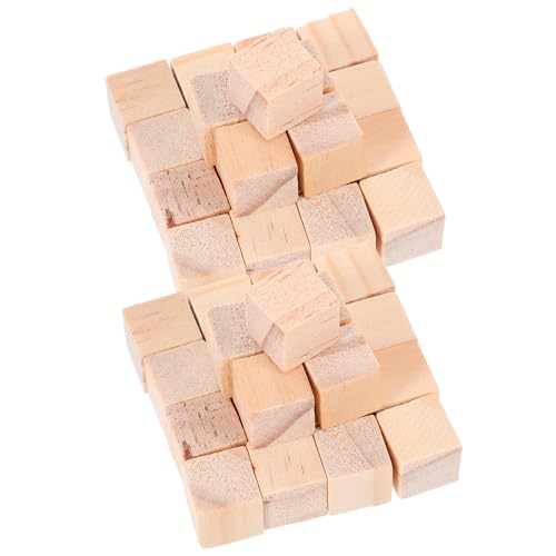 iplusmile 100Stücke Unvollendete Holzwürfel DIY Holzbausteine für Kreative Bastelprojekte Quadratische Blöcke für Sicher und Langlebig für Interaktive Spielstunden von iplusmile