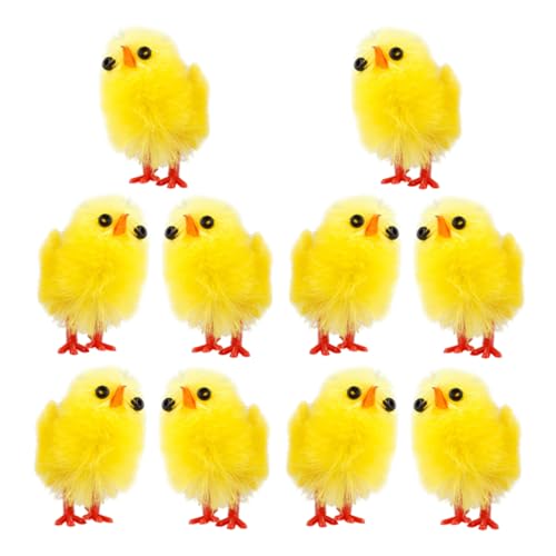 iplusmile 10Stücke Küken Dekorationen für Ostern Süße Hühnerfiguren aus Hochwertigem Material für Dekoration Osterfeiern und Farbvielfalt und Ansprechendes von iplusmile