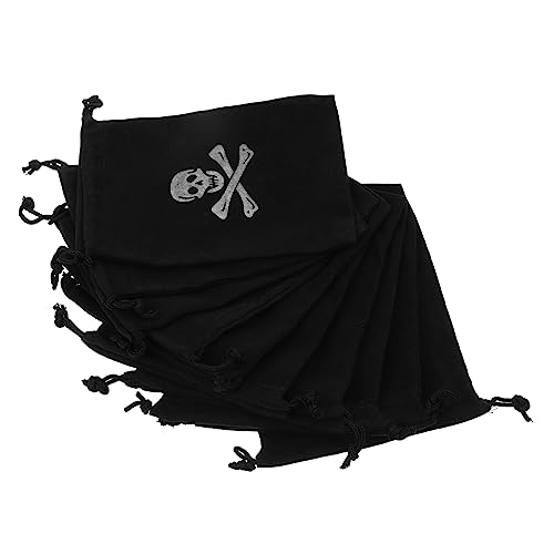iplusmile 10Stücke Piraten Stoffbeutel Halloween Aufbewahrungstaschen mit für Süßigkeiten und Partyzubehör für Kostümpartys und Schatzsuchen von iplusmile