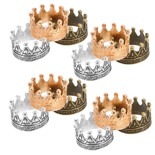iplusmile 12 Stück Puppenhaus Minikrown Kronen Zur Dekoration Minikronen Zum Basteln Puppenkrone Mini-Tiara-Krone Krone Mini-puppenhauszubehör Kronendekor Legierung von iplusmile