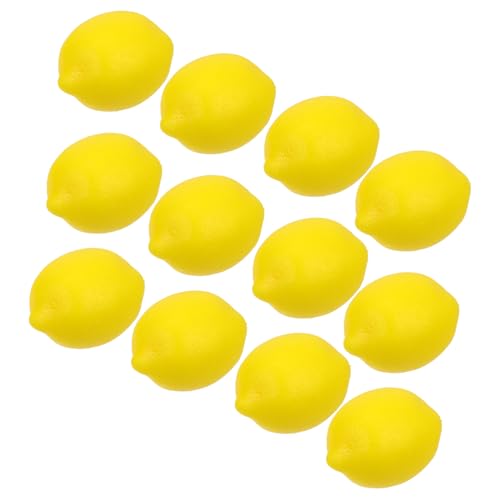 iplusmile 12 Stück Simulations-Zitronen-Requisiten Dekorationen simuliert Party Obstdekoration Kalk künstliches Zitronenmodell gefälschte Zitronenverzierung Faux-Obst-Modell Styropor Gelb von iplusmile