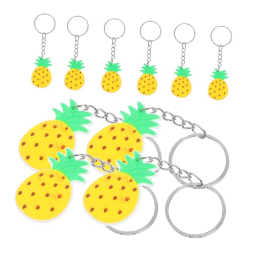 iplusmile 12 Stück Sommerparty Schlüsselbund Hawaii-schlüsselanhänger Neuartige Schlüsselanhänger Ananas-anhänger Schlüsselanhänger Ananas Gastgeschenke Gepäckanhänger Yellow Pvc von iplusmile