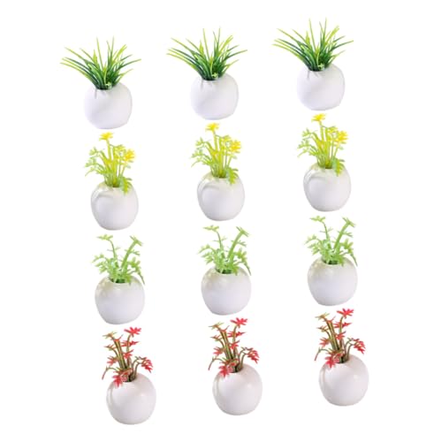 iplusmile 12 Stück Sukkulenten Topfpflanzen Modell Garten Bonsai Modell Miniatur Topfpflanzen Mini Topfpflanzen Miniaturen Miniaturpflanzen Dekoration Kunstpflanze Mini von iplusmile