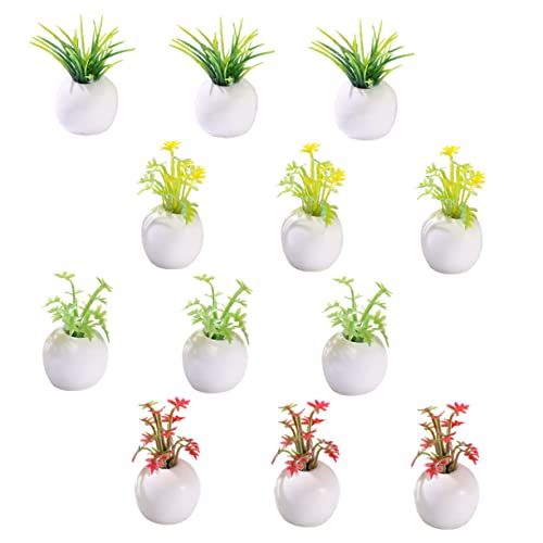 iplusmile 12 Stück Sukkulenten Topfpflanzen Modell Miniaturpflanzen Mini Topfpflanze Miniatur Topfpflanzen Miniaturen Garten Bonsai Modell Dekoration Kunstpflanze Künstliche von iplusmile