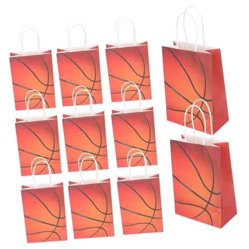 iplusmile 12 Stück Teiliges Basketball Geschenktüten aus Hochwertigem Kraftpapier Stabile Candy Bags für Kindergeburtstage und Festivals Vielseitige Goodie Bags für Süßigkeiten Kleine von iplusmile