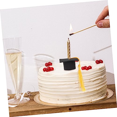 iplusmile 12 Stück Teiliges Mini Absolventenhut Tortendeko Gelbe Quaste Party Kuchenschmuck für Studienabschluss Prüfung Bestanden Schulabschluss Feier von iplusmile