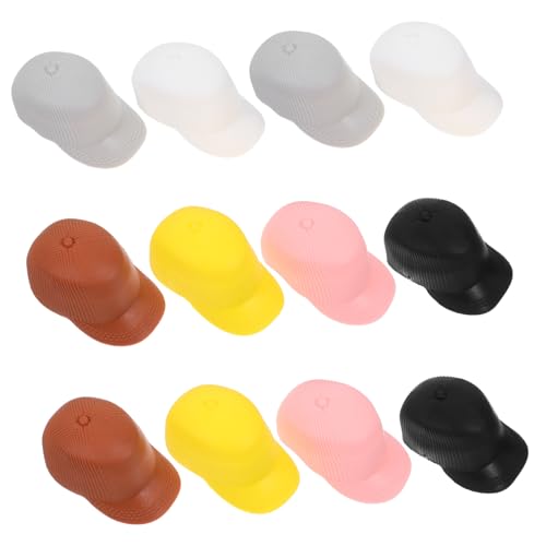 iplusmile 12 Stück Teiliges Mini Doll Hut Kleine Realistische Leichte Plastik Entenschnabel Kappen Langlebig Hautfreundlich für DIY Puppenhaus Deko Schmuckherstellung Puppenaccessoires von iplusmile
