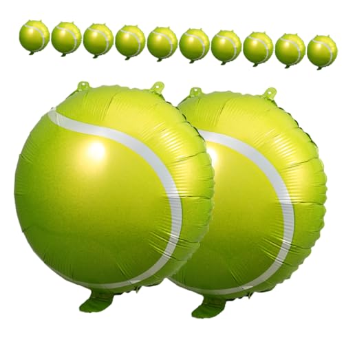 iplusmile 12 Stück Teiliges Tennisball Luftballons Aufblasbare Sportdeko Helle Farben Robust zum Aufhängen für Sport Themenpartys und Geburtstagsfeiern von iplusmile