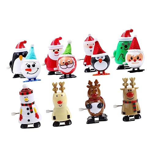 iplusmile 12 Stück Teiliges Weihnachtsmann Wind Up Mechanisches Laufspielzeug für Mini Aufziehspielzeug Lustige Weihnachtsdeko und Partyaccessoire Kompakt und Handlich für Weihnachtsfeiern von iplusmile