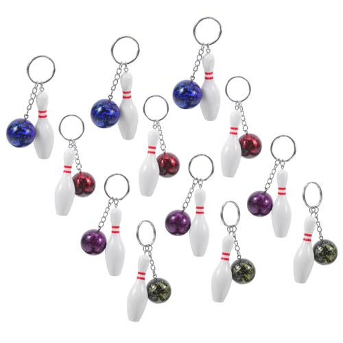 iplusmile 12Stücke Bowling Schlüsselanhänger Dekorative Schlüsselbund Accessoires Farben Mitgebsel für Bowling Partys und Vielseitige von iplusmile